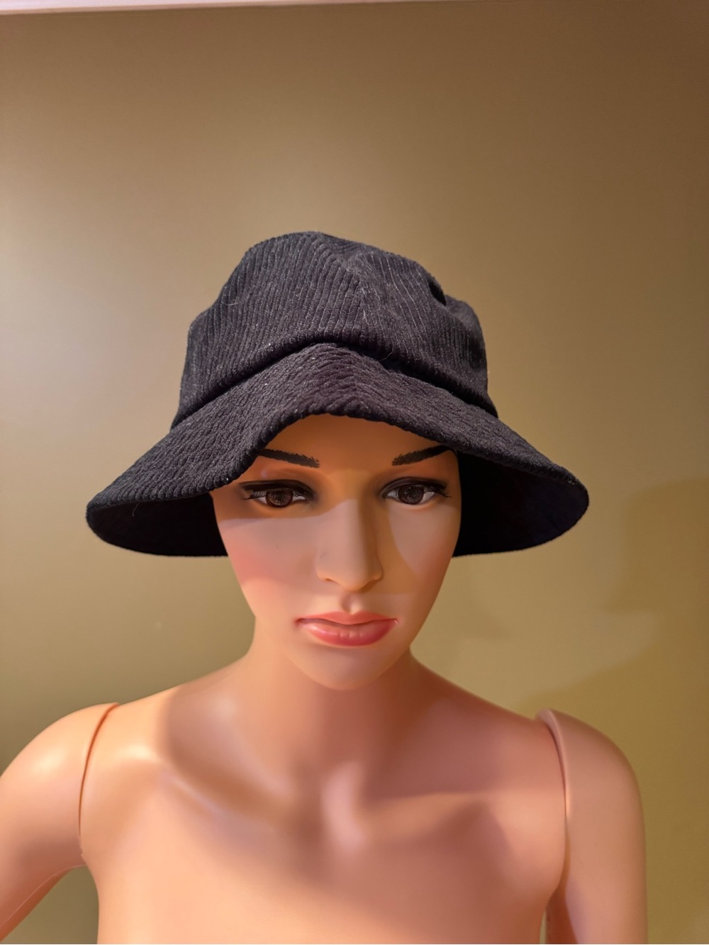 Black Corduroy Bucket Hat